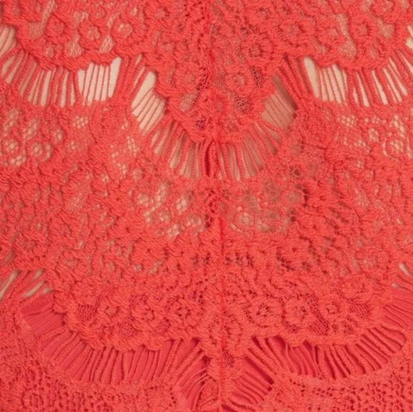 Free People Sabina Ginger Set Crop Top Mini Skirt Lace Red Sizes Sm & Md NWT - Picture 5 of 16